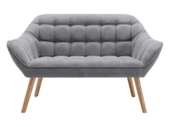 Sofá de 2 plazas de tela gris acolchado de estilo escandinavo. Tendencia del momento. Medidas: Ancho 127 x Prof. 73 x Alt. 77 cm. CASERTA