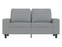 Sofá de 2 plazas de tela gris claro 120 cm