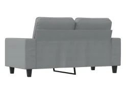 Sofá de 2 plazas de tela gris claro 120 cm