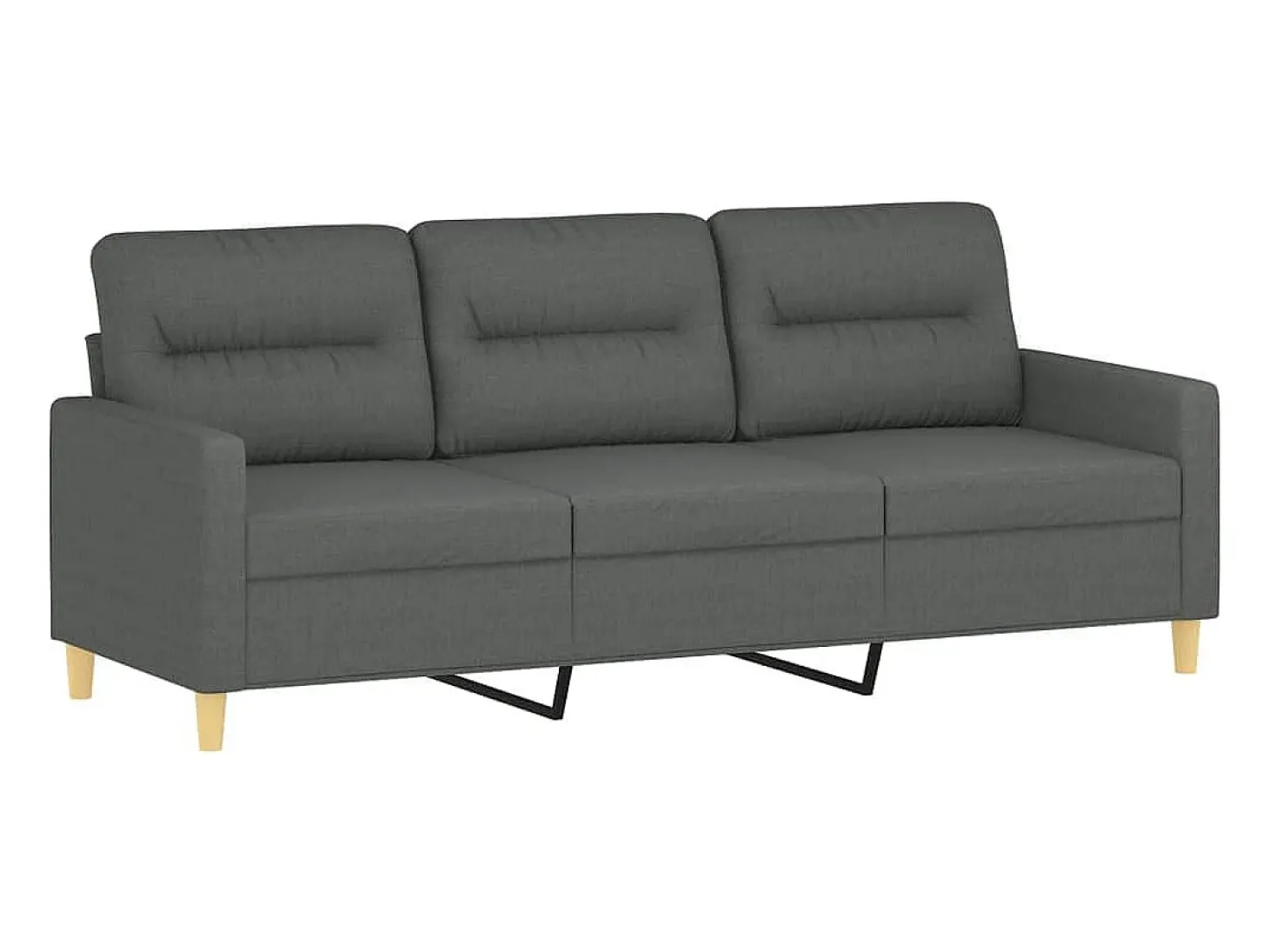 Sofá de 3 plazas de tela gris oscuro 180 cm