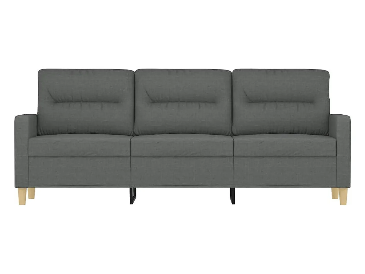 Sofá de 3 plazas de tela gris oscuro 180 cm