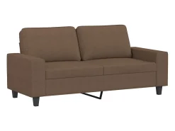 Sofá de 2 plazas de tela marrón 140 cm