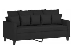Sofá de 2 plazas de tela negro 140 cm