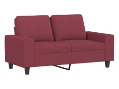 Sofá de 2 plazas de tela rojo tinto 120 cm PWFG99846