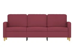 Sofá de 3 plazas de tela rojo tinto 180 cm