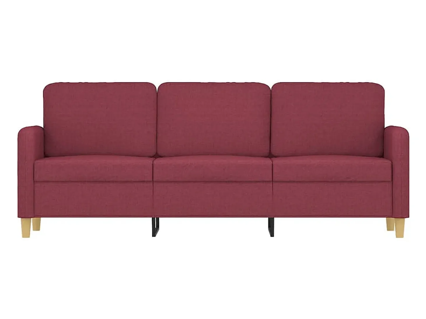 Sofá de 3 plazas de tela rojo tinto 180 cm