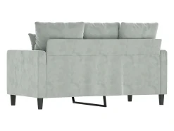 Sofá de 2 plazas de terciopelo gris claro 120 cm