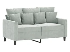 Sofá de 2 plazas de terciopelo gris claro 120 cm