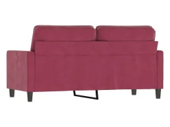 Sofá de 2 plazas de terciopelo rojo tinto 140 cm