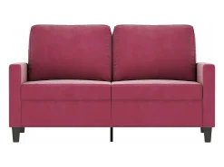 Sofá de 2 plazas de terciopelo rojo tinto 120 cm