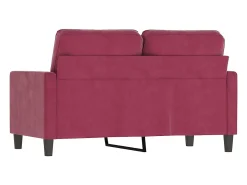 Sofá de 2 plazas de terciopelo rojo tinto 120 cm