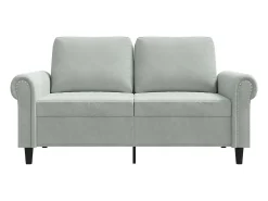 Sofá de 2 plazas de terciopelo gris claro 120 cm