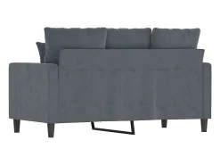Sofá de 2 plazas de terciopelo gris oscuro 120 cm