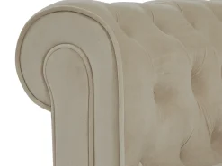 Sofá de 2 plazas de terciopelo color beige CHESTERFIELD