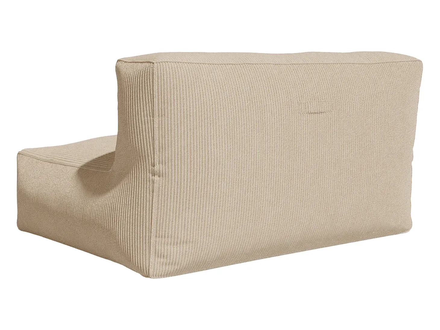 Sofá de 2 plazas de terciopelo color beige acanalado NOUMARA