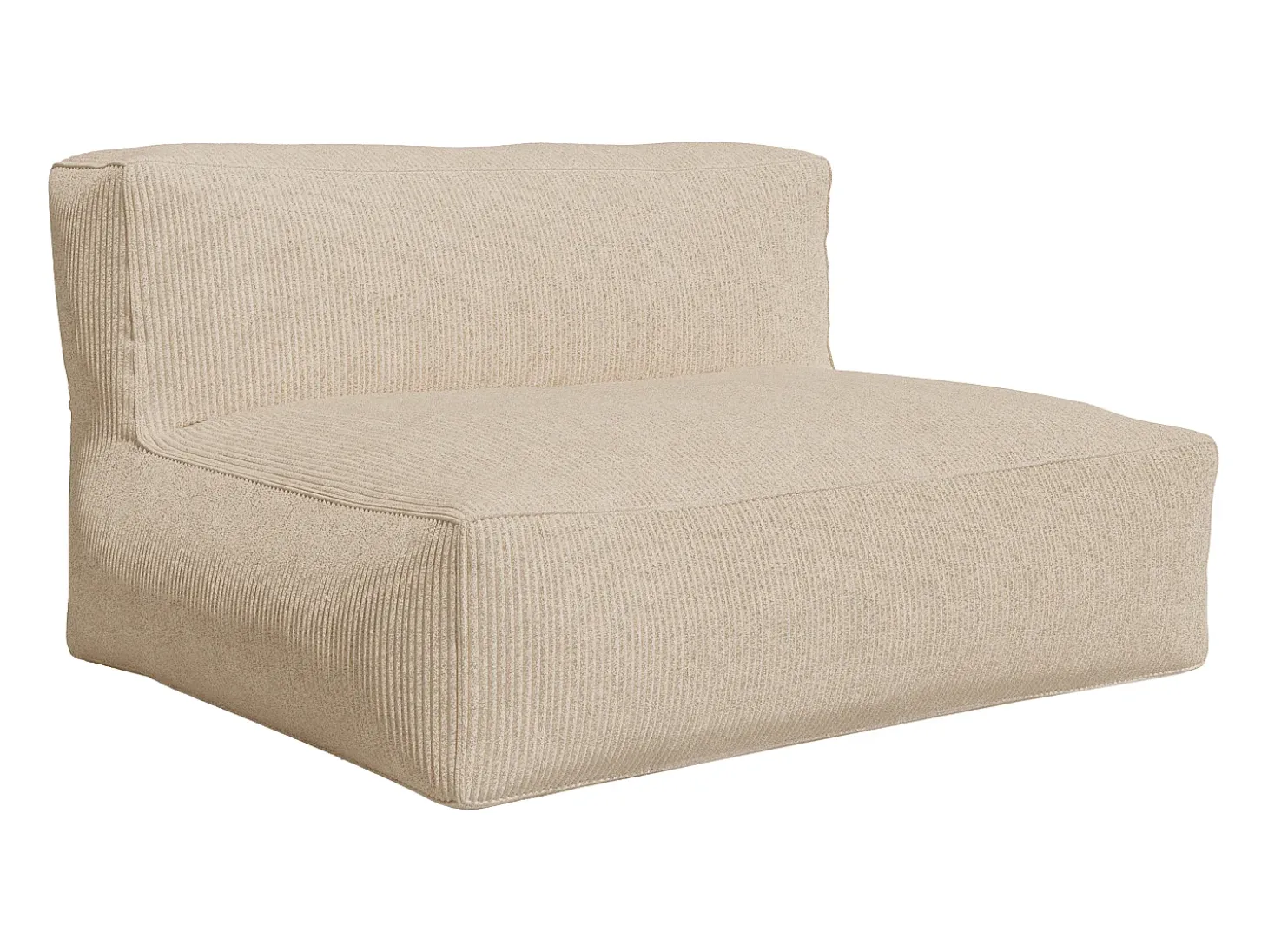 Sofá de 2 plazas de terciopelo color beige acanalado NOUMARA