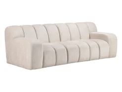Sofá de 3 plazas en chenilla color beige BELADON