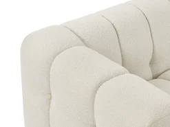Sofá de 3 plazas en tela bouclé blanco marfil design LERICI