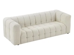 Sofá de 3 plazas en tela bouclé blanco marfil design LERICI