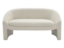 Sofá de 2 plazas en tela bouclé color blanco OSSANA