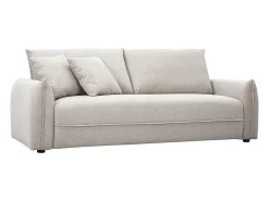 Sofá de 3 plazas en tela efecto terciopelo texturizado beige PIO
