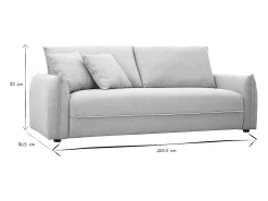 Sofá de 3 plazas en tela efecto terciopelo texturizado beige PIO