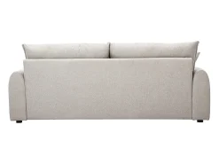 Sofá de 3 plazas en tela efecto terciopelo texturizado beige PIO
