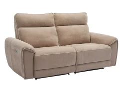 Sofá de 3 plazas reclinable eléctrico de tela color topo DJARALO