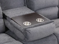 Sofá de 3 plazas relax eléctrico de tela gris NEVERS