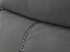 Sofá de 3 plazas relax eléctrico de terciopelo gris con bandas color crudo METTI