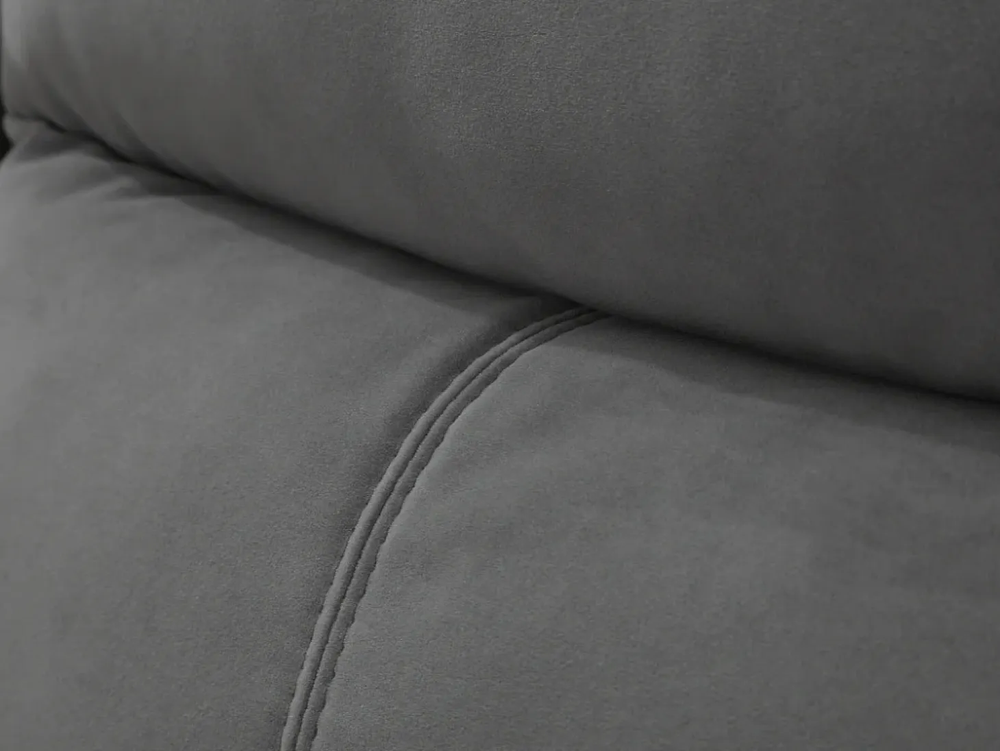 Sofá de 2 plazas relax eléctrico de terciopelo gris con bandas color crudo METTI