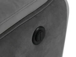 Sofá de 2 plazas relax eléctrico de terciopelo gris con bandas color crudo METTI