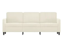 Sofá de 3 plazas terciopelo color crema 180 cm