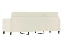 Sofá de 3 plazas terciopelo color crema 180 cm