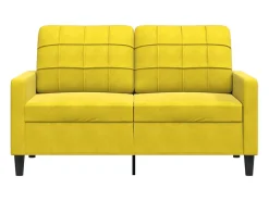 Sofá de 2 plazas terciopelo amarillo 120 cm