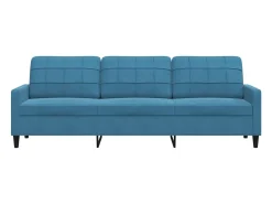Sofá de 3 plazas terciopelo azul 210 cm