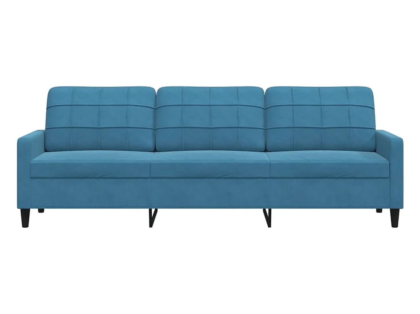 Sofá de 3 plazas terciopelo azul 210 cm