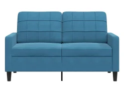 Sofá de 2 plazas terciopelo azul 120 cm