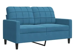 Sofá de 2 plazas terciopelo azul 120 cm