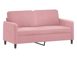 Sofá de 2 plazas terciopelo rosa 140 cm