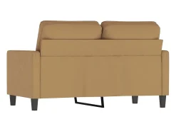 Sofá de 2 plazas terciopelo marrón 120 cm