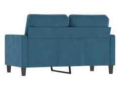 Sofá de 2 plazas terciopelo azul 120 cm