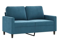Sofá de 2 plazas terciopelo azul 120 cm