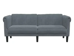 Sofá de 2 plazas terciopelo gris oscuro