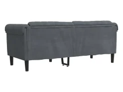 Sofá de 2 plazas terciopelo gris oscuro