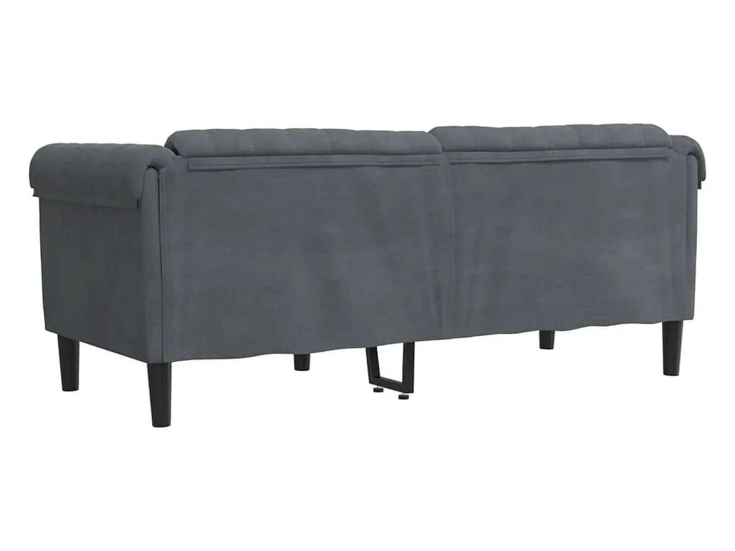 Sofá de 2 plazas terciopelo gris oscuro