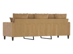 Sofá de 3 plazas terciopelo marrón 180 cm