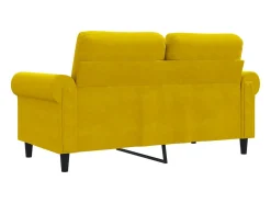Sofá de 2 plazas terciopelo amarillo 120 cm