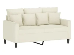 Sofá de 2 plazas terciopelo color crema 120 cm