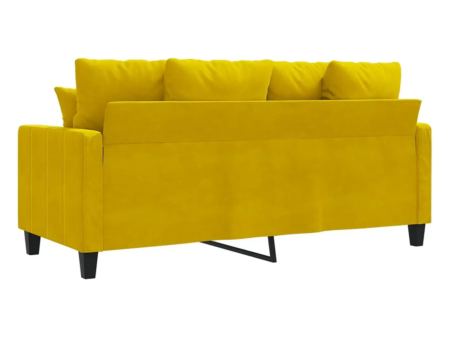 Sofá de 2 plazas terciopelo amarillo 140 cm